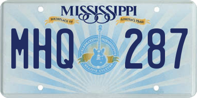MS license plate MHQ287