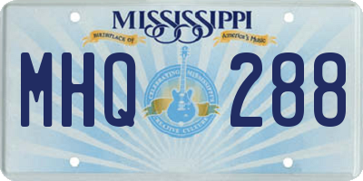 MS license plate MHQ288