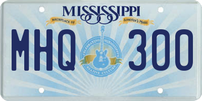 MS license plate MHQ300