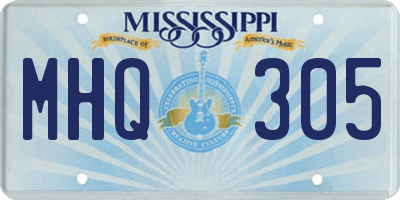 MS license plate MHQ305
