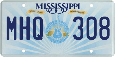 MS license plate MHQ308