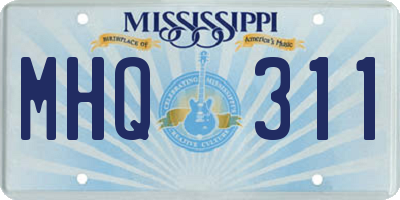MS license plate MHQ311