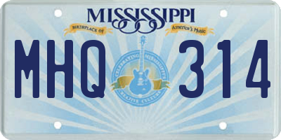MS license plate MHQ314