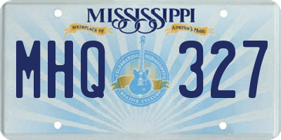 MS license plate MHQ327