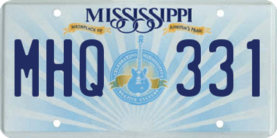MS license plate MHQ331