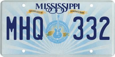 MS license plate MHQ332