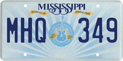 MS license plate MHQ349