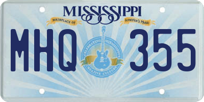 MS license plate MHQ355