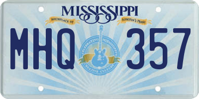 MS license plate MHQ357