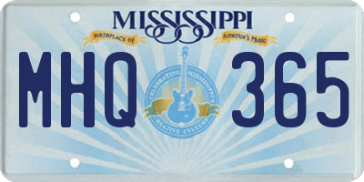 MS license plate MHQ365
