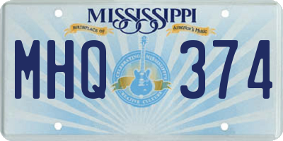MS license plate MHQ374