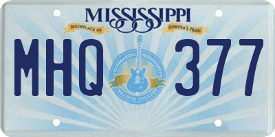 MS license plate MHQ377