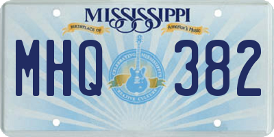 MS license plate MHQ382