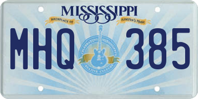 MS license plate MHQ385