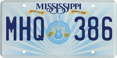 MS license plate MHQ386