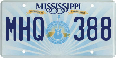 MS license plate MHQ388
