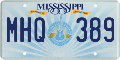 MS license plate MHQ389