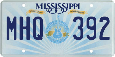 MS license plate MHQ392