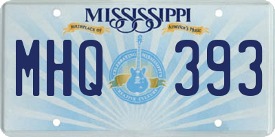 MS license plate MHQ393