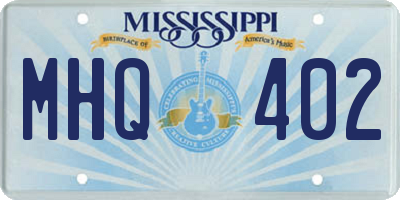 MS license plate MHQ402
