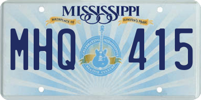MS license plate MHQ415