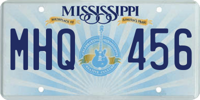MS license plate MHQ456
