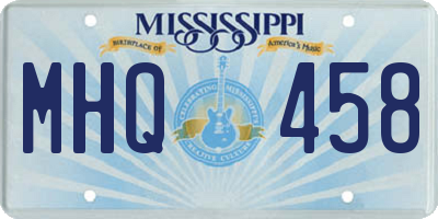 MS license plate MHQ458