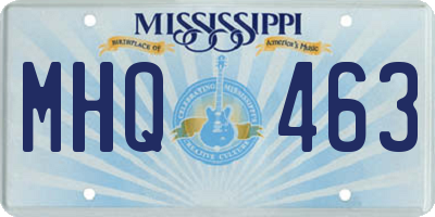 MS license plate MHQ463