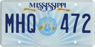 MS license plate MHQ472