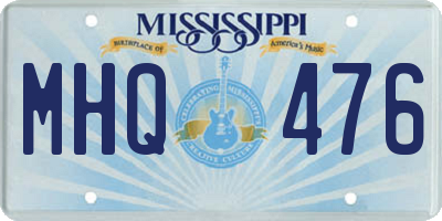 MS license plate MHQ476