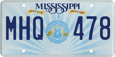 MS license plate MHQ478