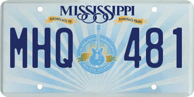 MS license plate MHQ481