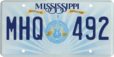 MS license plate MHQ492