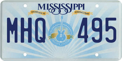 MS license plate MHQ495