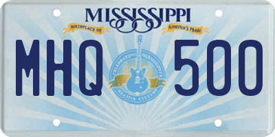 MS license plate MHQ500