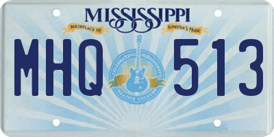 MS license plate MHQ513