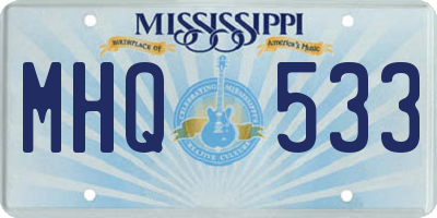 MS license plate MHQ533