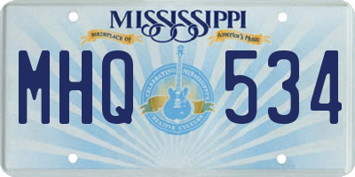 MS license plate MHQ534