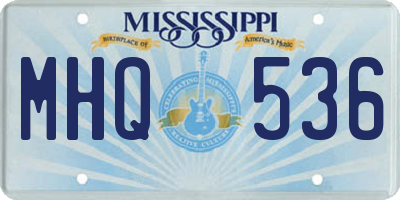 MS license plate MHQ536