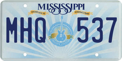 MS license plate MHQ537