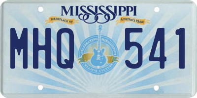 MS license plate MHQ541