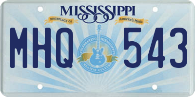 MS license plate MHQ543