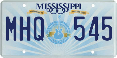 MS license plate MHQ545