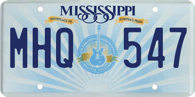 MS license plate MHQ547