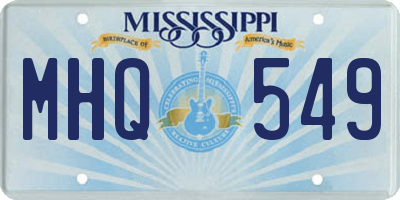 MS license plate MHQ549