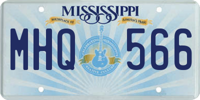 MS license plate MHQ566