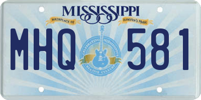 MS license plate MHQ581
