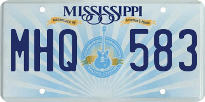 MS license plate MHQ583