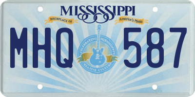 MS license plate MHQ587