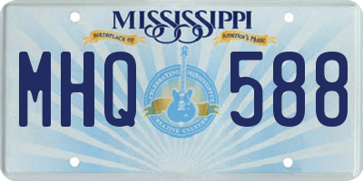 MS license plate MHQ588